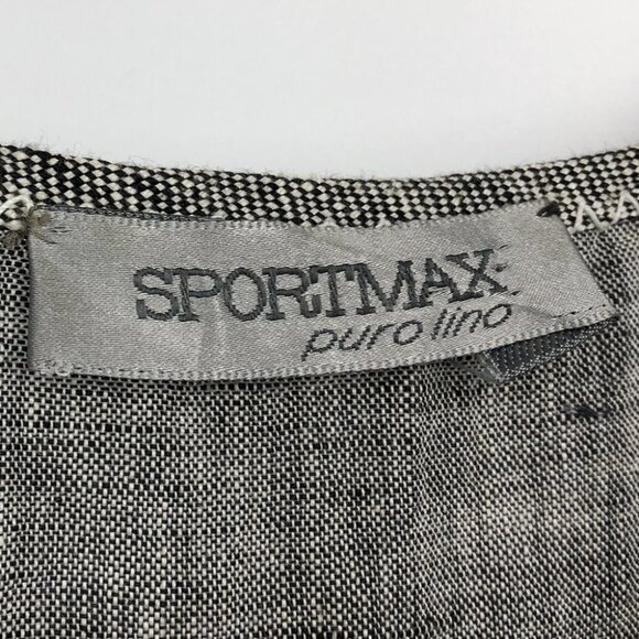 SPORTMAX grey Sleevless knot front pure linen above knee dress A  line - Picture 4 of 15